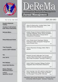 Derema ; Development Research Of Management (Jurnal Manajemen) Vol 8 No 2 September 2013