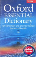 Oxford Essetial Dictionary For Elementary And Pre-Intermediate Learners Of English